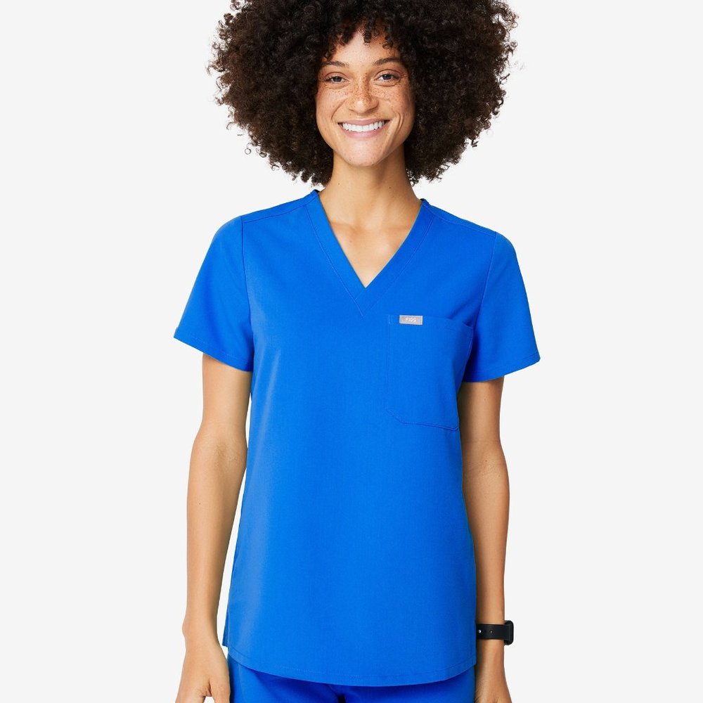 Figs Royal Blue Catarina One-Pocket Scrub Top - Medium